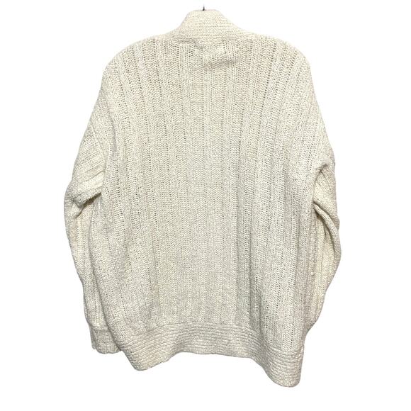 VTG Allison Smith White Acrylic Open Cardigan Sweater Womens M Classic Preppy - Picture 3 of 6